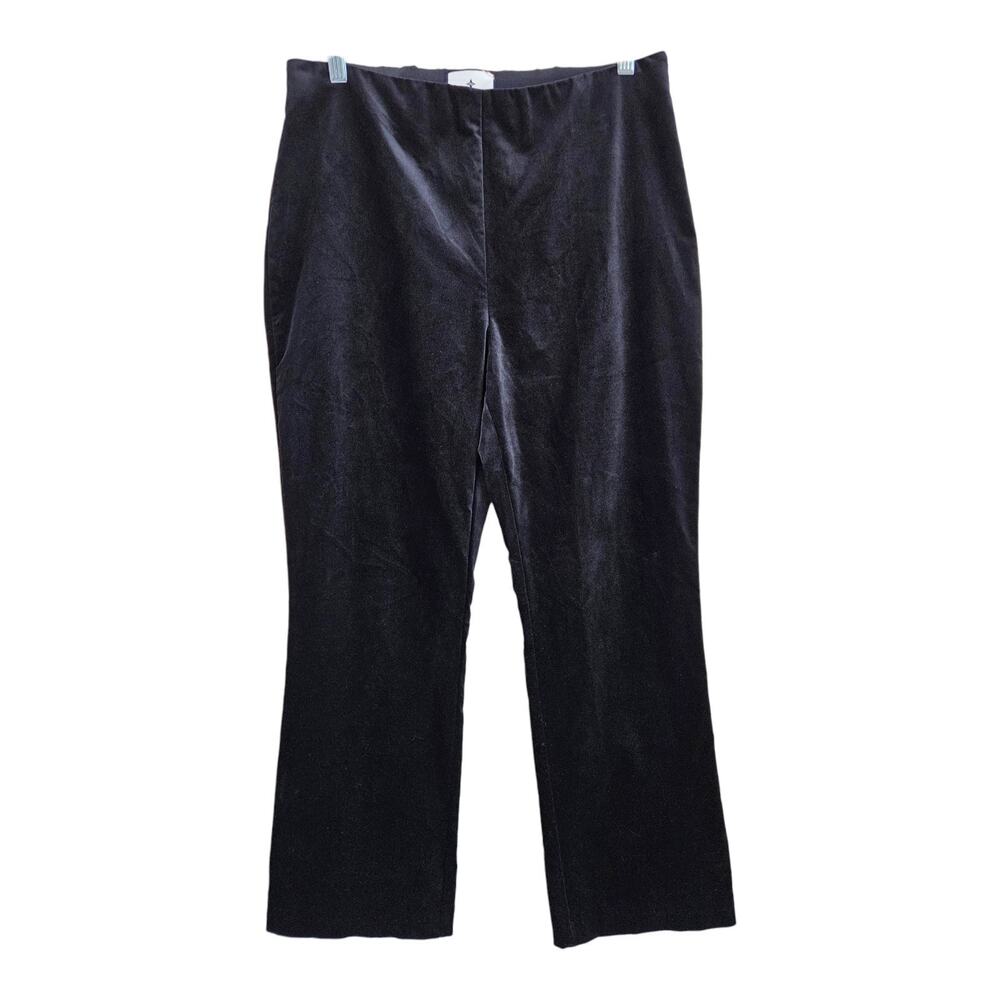 TUCKERNUCK Women's L Ashford Velvet Pants Black Straight Leg Ankle 29 x 27